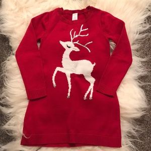 Red knit reindeer dress